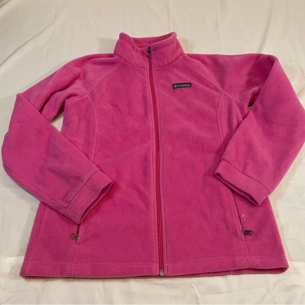 Columbia Girls Benton Springs Full Zip Fleece Jacket Pink‎ XL 18/20